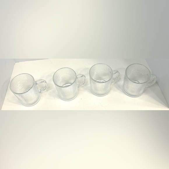 Tipgo Clear Glass Coffee Mugs Set Of 4 With 4 Fabric Rope Style Coasters nice - Picture 3 of 5